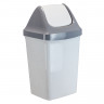 Ведро-контейнер 15 л, с крышкой (качающейся), для мусора,"Свинг", 47х27х23 см, серое, IDEA, М 2462