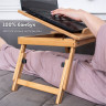 Столик складной для ноутбука/планшета/завтрака (50х30х25 см), с охлаждением, бамбук, DASWERK, 532583