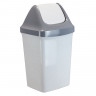 Ведро-контейнер 25 л, с крышкой (качающейся), для мусора,"Свинг", 58х32х28 см, серое, IDEA, М 2463