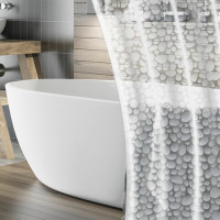 Штора для ванной комнаты WET STONES с 3D эффектом водонепроницаемая, 180х180см, LAIMA HOME