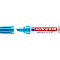 Маркер перманентный edding 500, скошенный наконечник, 2-7 мм Голубой
