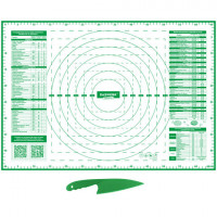 Коврик силиконовый для раскатки/запекания 46х66см, зеленый, ПОДАРОК пластик нож, DASWERK 608428