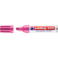 Маркер перманентный edding 500, скошенный наконечник, 2-7 мм Розовый