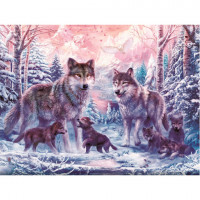 Картина стразами (алмазная мозаика) 30х40 см, ОСТРОВ СОКРОВИЩ "Волки", на подрамнике, 662423