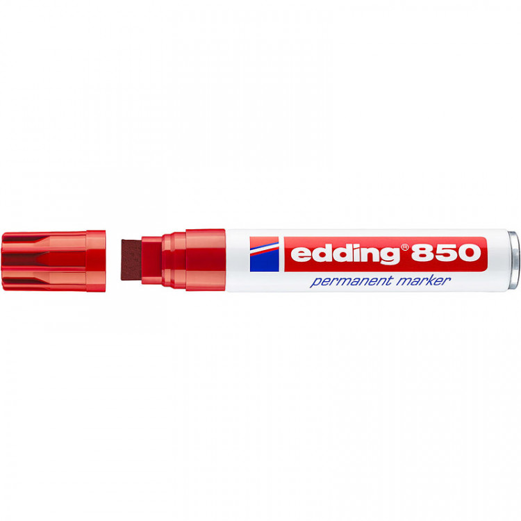 Маркер перманентный edding 850, скошенный наконечник, 5-16 мм Красный