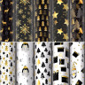 Бумага упаковочная новогодняя "Black.Gold.White" 70*100см, 10 дизайнов ассорти ЗОЛОТАЯ СКАЗКА, 592052