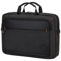 Сумка-портфель BRAUBERG "Pragmatic" с отделением для ноутбука 15,6", серо-черная, 30х42х8 см, 270827