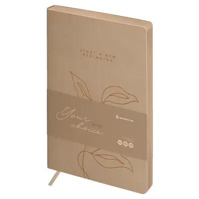 Ежедневник недатированный, А5, 136л., кожзам, Greenwich Line "Your choice. Beige", тон. блок, цветной срез