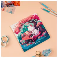 Записная книжка 170*170мм 40л. на скрепке MESHU "Cat`s symphonie", soft-touch ламинация, блок без линовки, 80г/м2