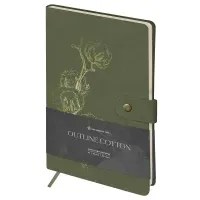 Записная книжка А5 80л., ЛАЙТ, кожзам, Greenwich Line "Очертания. Хлопок", с замком, тиснение фольгой, внутренний карман, блок в точку