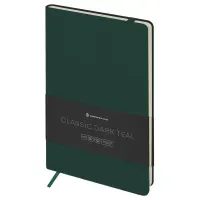 Записная книжка А5 96л. ЛАЙТ, кожзам, Greenwich Line "Классика. Темно-бирюзовый", с резинкой, блок без линовки