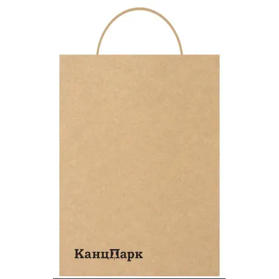 Пакет бумажный крафт "КанцПарк" с кручеными ручками, 36*26*10