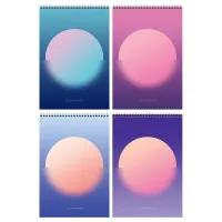 Блокнот А4 80л. на гребне BG "Моно. Круги", твердая подложка