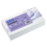 Конверт E65, OfficeSpace, 110*220мм, б/подсказа, б/окна, отр. лента, внутренняя запечатка, термоусадка