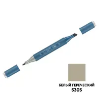 Маркер двусторонний для скетчинга Гамма "Студия", белый греческий, корпус трехгранный, пулевид./клиновид. наконечники