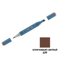 Маркер двусторонний для скетчинга Гамма "Студия", коричневый светлый, корпус трехгранный, пулевид./клиновид. наконечники