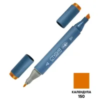 Маркер двусторонний для скетчинга Гамма "Студия", календула, корпус трехгранный, пулевид./клиновид. наконечники