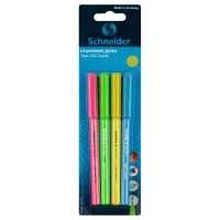 Ручка шариковая Schneider "Tops 505 F Candy" 4шт., синие, 0,8мм, корпус неон ассорти, блистер