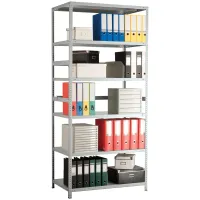 УЦЕНКА - Стеллаж Практик MS Standart 2200*1000*400мм, 6 полок, серый, комплект
