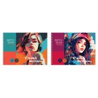 Скетчбук 60л., А5 BG "Яркие краски", на гребне, глянцевая ламинация, 120г/м2
