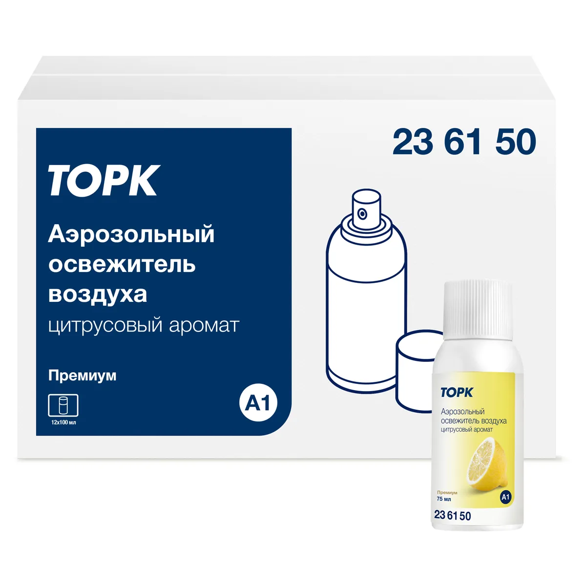 Фото товара «Сменный баллон для освежителя воздуха Торк "Premium"(А1), цитрусовый, 75мл»