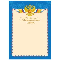 Благодарственное письмо А4, BG, мелованный картон