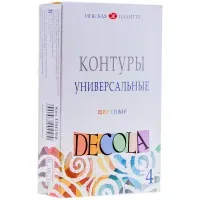 Контуры акриловые универсальные Decola, 04 цвета, 18мл, картон