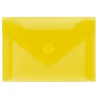Папка-конверт на кнопке СТАММ А7 (74*105мм), 150мкм, пластик, прозрачная, желтая
