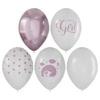 Воздушные шары, 10шт., М12/30см, MESHU "It's girl", пастель, ассорти