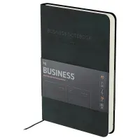 Ежедневник недатированный, А5, 136л., мягкий переплет, кожзам, BG "Business. Graphite", темно-серый