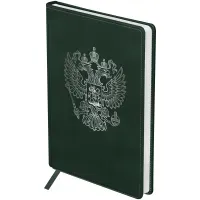 Ежедневник недатированный, А5, 160л., твердый переплет, кожзам, BG "Орел" зеленый