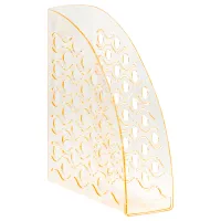 Лоток для бумаг вертикальный СТАММ "Вега", тонированный неоновый оранжевый, ширина 90мм