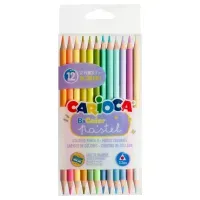 Карандаши цветные пастельные двухсторонние Carioca "Bi-Color Pastel", 24цв., 12шт., заточен., ПВХ, европодвес