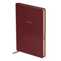 Ежедневник недатированный, А5, 136л., твердый переплет, кожзам, BG "Windsor. Dark red", красный, фольгированный срез