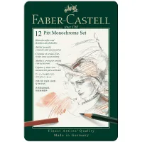УЦЕНКА - Набор художественных изделий Faber-Castell "Pitt Monochrome", 12 предметов, метал. коробка