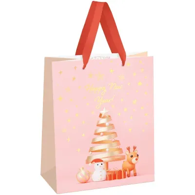 Пакет подарочный 18*23*10см MESHU "Christmas tale", фольга, матовая ламинация