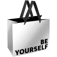 Пакет подарочный 23*18*10см MESHU "Be yourself", голографический картон, матовая ламинация