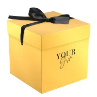Коробка складная подарочная MESHU "Золотая", (15*15*15см), с лентой