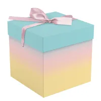 Коробка складная подарочная MESHU "Градиент", (15*15*15см), с лентой