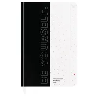 Ежедневник недатированный А5, 136л., 7БЦ BG "Minimal. B&W", глянцевая ламинация, отд. фольгой
