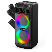 Колонка портативная Smartbuy MEGA BOOM II, 50Вт, Bluetooth, MP3, FM-радио, micro SD, 2 микрофона, пульт, подсветка, черный