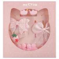 Набор аксессуаров для волос MESHU, розовый, 9 предметов, картонный бокс