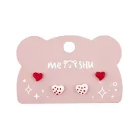 Серьги MESHU "Hearts", бижутерия, 2 пары, европодвес