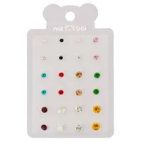 Серьги MESHU "Rhinestones", бижутерия, 12 пар, европодвес