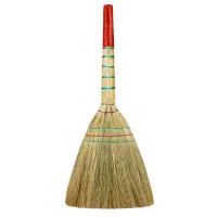 Веник сорго Vega, трехпрошивной, 3-х лучевой, ручка в пленке, 89 см