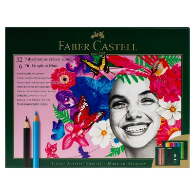 Набор художественных изделий Faber-Castell "Polychromos & Pitt Graphite Matt ", 40 предметов, студийная коробка