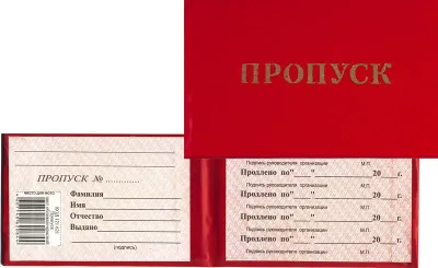 Бланк "Пропуск"