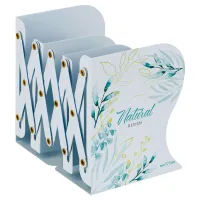 Подставка для книг MESHU "Natural", металлическая, 3 отделения, раздвижная