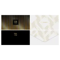 Конверт для денег MESHU "Black&White", 85*164мм, soft-touch, фольга, 2 дизайна