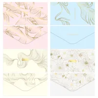 Конверт для денег MESHU "Gold flower" 85*164мм, матовая ламинация, фольга, 4 дизайна